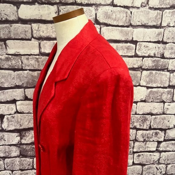 Liz Claiborne Red Double Breasted Long Sleeve Jacket Size 6 - Picture 5 of 10